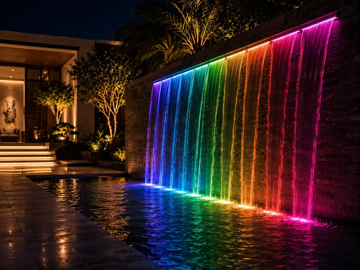 Rainbow Cascade Wall